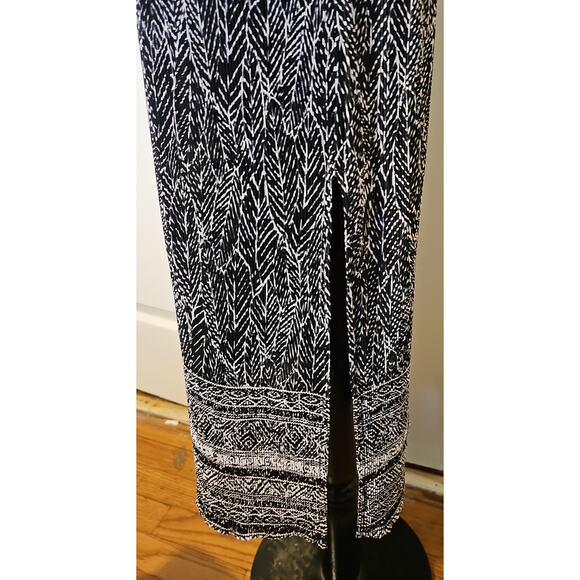 Matching Set Maxi Skirt and Button Up Top Womens Medium Petite Black White - Picture 11 of 16